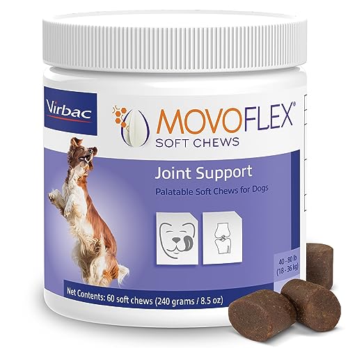 MOVOFLEX Joint Support Supplement for Dogs - Hip and Joint Support - Dog Joint Supplement - Hip and Joint Supplement Dogs - 60 Soft Chews for Medium Dogs (By Virbac)