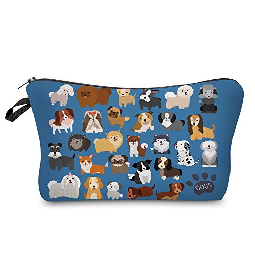 MRSP Cosmetic Bag Makeup bags for women,Small makeup pouch Travel bags for toiletries waterproof (Aninmal Dogs)