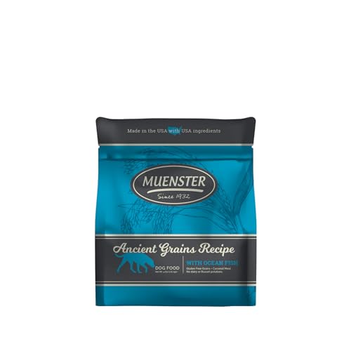 Muenster Ancient Grains Recipe with Ocean Fish Dry Dog Food - Chicken-Free, High-Protein, Sensitive Stomach Formula, For Dogs with Allergies, 4lb