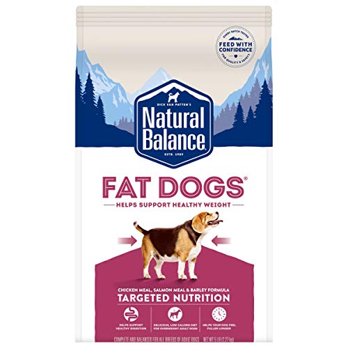 Natural Balance Fat Dogs Low Calorie Dry Dog Food, Chicken Meal, Salmon Meal, Garbanzo Beans, Peas & Oatmeal, 5 Pounds (Packaging May Vary)