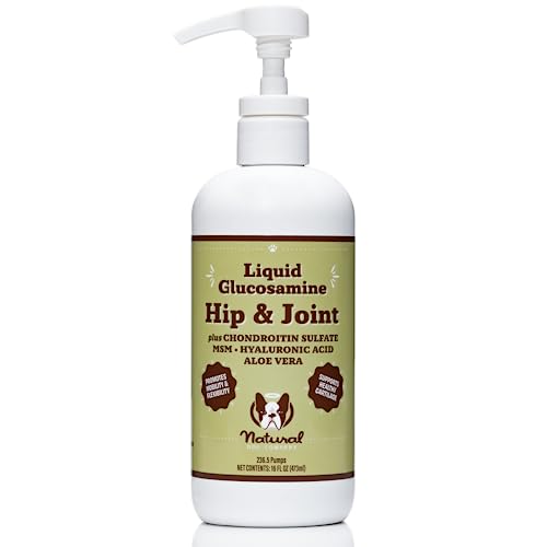 Natural Dog Company Liquid Glucosamine Hip & Joint Oil for Dogs (16 oz) Extra Strength Cartilage and Joint Support , Helps Mobility and Eases Occasional Stiffness, Dog Supplement for All Breeds and Ages, Senior Dog Supplements, Dog Vitamins and Supplements