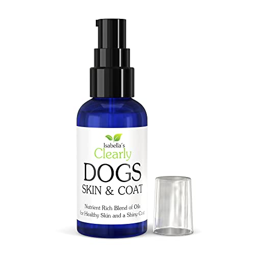 Natural Oil for Dogs Skin and Coat to Relieve Dry Itchy Skin, Add Shine to a Dull Coat, Reduce Shedding with Coconut, Olive and Almond Oils | Vegan Pet Product Made in The USA