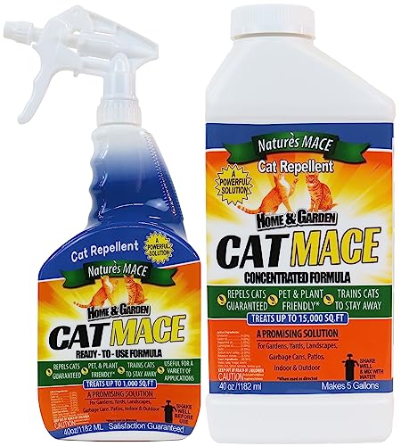 Nature's MACE Cat MACE 40oz. Ready to Use Spray Plus 40oz. Concentrate - Cat Repellent Combo Kit