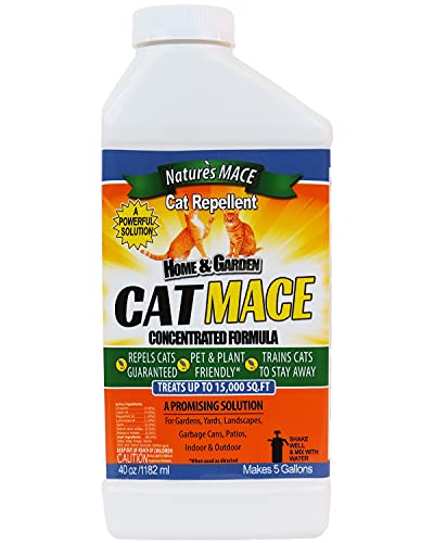 Nature's MACE Cat Repellent 40oz Concentrate/Treats 15,000 Sq. Ft. / Keep Cats Out of Your Lawn and Garden/Train Your Cat to Stay Out of Bushes/Safe to use Around Children & Plants