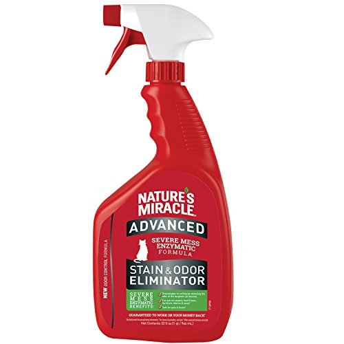 Nature's Miracle Advanced Cat Stain and Odor Eliminator Spray, Spot Stain and Pet Odor Remover, Fresh Scent , 32 Fl Oz (Pack of 1)