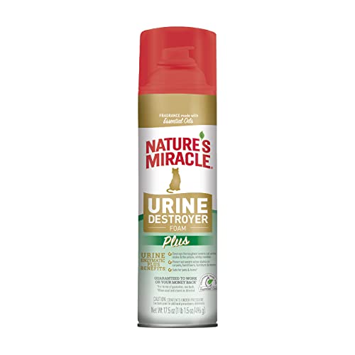 Nature's Miracle Urine Destroyer Plus for Cats, 17.5 Ounces, Foaming Aerosol for Tough Urine Messes