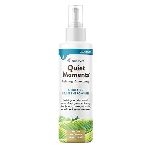 NaturVet Quiet Moments Herbal Calming Spray, 8 Ounce- Feline