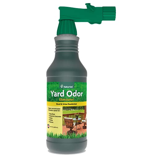 NaturVet – Yard Odor Eliminator – Eliminate Stool and Urine Odors from Lawn and Yard – Designed for Use on Grass, Plants, Patios, Gravel, Concrete & More – 31.6 oz Ready-to-Use with Nozzle