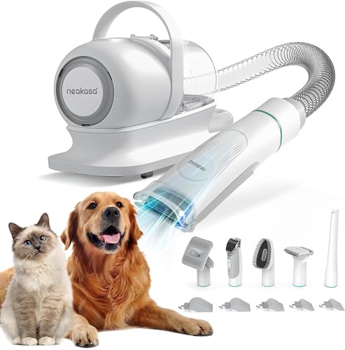 neabot Neakasa P1 Pro Pet Grooming Kit & Vacuum Suction 99% Pet Hair, Professional Clippers with 5 Proven Grooming Tools for Dogs Cats and Other Animals