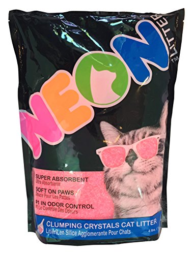 NEON Clumping Silica Gel Cat Litter, 4 lb, Pink