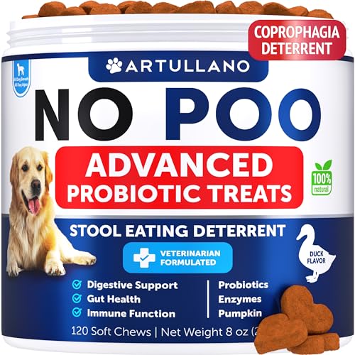 No Poo Chews for Dogs - Coprophagia Stool Eating Deterrent for Dogs - Prevent Dog from Eating Poop - Stop Eating Poop for Dogs with Probiotics & Enzymes - Forbid for Dogs Deterrent - Made in USA