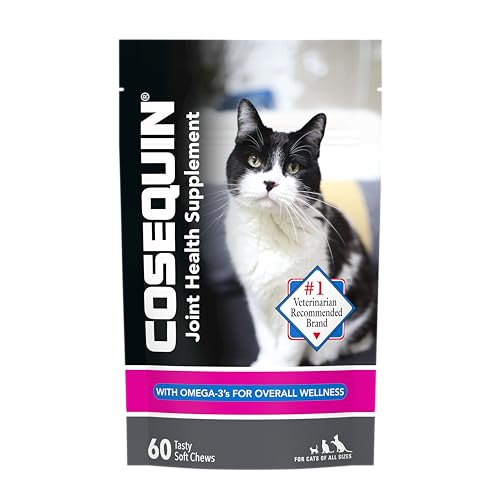Nutramax Cosequin Joint Health Supplement for Cats - With Glucosamine, Chondroitin, and Omega-3, 60 Soft Chews