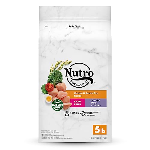 NUTRO NATURAL CHOICE Small Breed Senior Dry Dog Food, Chicken & Brown Rice Recipe Dog Kibble, 5 lb. Bag