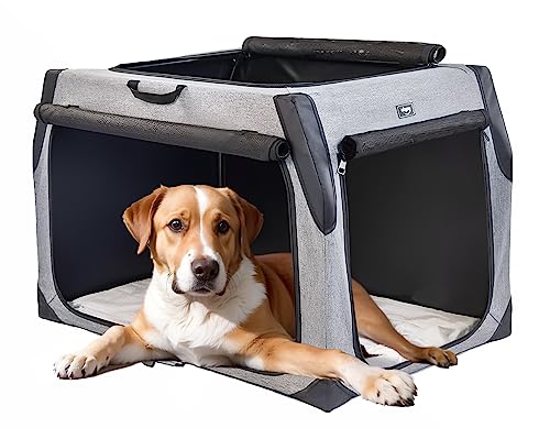 Objoy Soft Pet Crate for Dogs Cats Rabbits Folding Carrier for Travel Outdoor Indoor (XL)