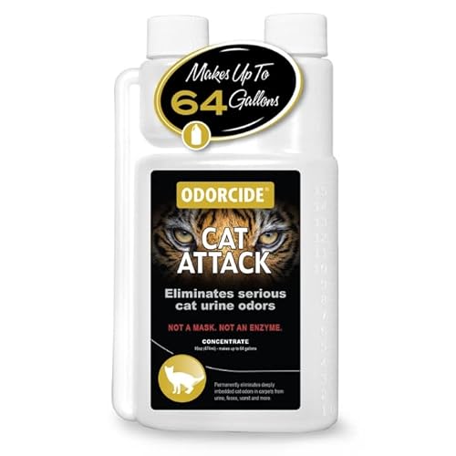 Odorcide Cat Attack Concentrate Odor Eliminator-Cat Odor Eliminator for Strong Odor - Cat Urine Odor Eliminator for Carpet & Upholstery-Cat Urine Remover for Home-Litter Box Odor Eliminator - 16 oz