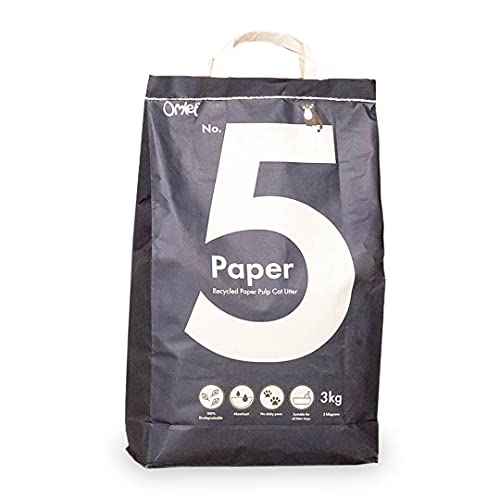 Omlet Premium Paper Cat Litter | Non-Clumping & Perfect for Kittens | Biodegradable and Lightweight Cat Litter Option | Excellent Odour Control and High Absorbency | No. 5 - Paper - 7 lbs. 11 oz.