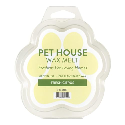 One Fur All 100% Natural Plant-Based Wax Melts, Pack of 2 by Pet House – Long Lasting Pet Odor Eliminating Wax Melts Non-Toxic, Dye-Free Unique, Made in USA - (Pack of 2, Fresh Citrus)