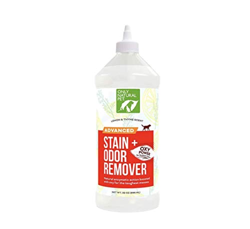 Only Natural Pet Advanced Dog Stain + Odor Remover with Oxy, All-Natural Professional Strength Enzymatic Cleaner - Pet Stain and Urine Odor Remover- 32 Fl Oz