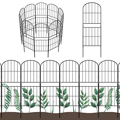 OUSHENG Decorative Garden Fence Fencing 10 Pack, 36in (H) x 10.8ft (L) Rustproof Metal Wire Panel Border Animal Barrier for Dog, Flower Edging for Yard Landscape Patio Outdoor Decor, Arched