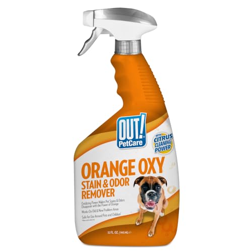 OUT! PetCare Orange Oxy Stain & Odor Remover | Oxy Clean Pet Stain and Odor Eliminator | 32 oz