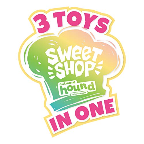 Outward Hound Surprise Destroy Them All Sweet Shop Dog Toy - 3-in-1 Dog Toy, Collect All of The Squeakin Sweet Treats!