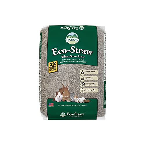 Oxbow Eco Straw Pelleted Wheat Straw Litter for Small Animals- Dust-free & Environmentally Friendly- Moisture Wicking Litter- Naturally Eliminates Odor-Made in the USA- 20 lb. Bag