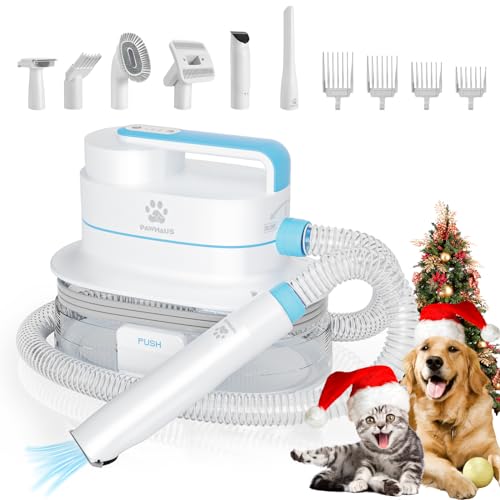 PAWHAUS Dog Grooming Kit & Vacuum & Blow, Suction 99% Pet Hair Remover Upgraded 6 in 1 Pet Grooming Tools 4L Large Capacity Dust Cup, Dog Clippers Trimmer Dog Grooming Brush Vacuum for Shedding Cats