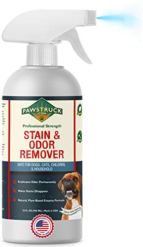 Pawstruck Professional Strength Stain & Odor Remover - Natural Enzyme Cleaning Agent (Bulk 32oz) for Dog & Cat Urine, Waste, Wine, Blood, Vomit, etc. Safe & Effective Pet Smell Eliminator