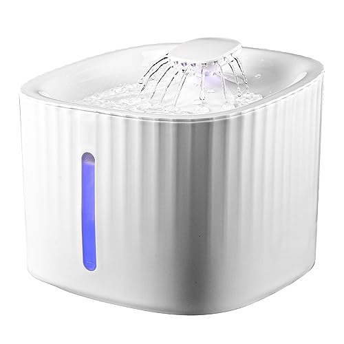 Pawtricy Cat Water Fountain, 101oz/3L Automatic Pet Water Fountain with LED Light and Filters for Cats, Dogs, Multiple Pets