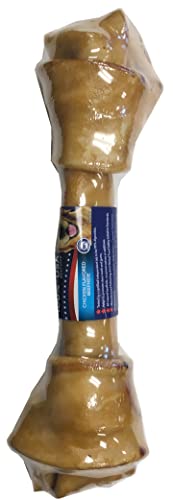 Pet Factory 100% Made in USA Beefhide 12" Knotted Bone Dog Chew Treat - Chicken Flavor, 1 Count/1 Pack