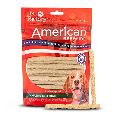 Pet Factory American Beefhide 5" Munch Mini Rolls Dog Chew Treats - Natural Flavor, 40 Count/1 Pack