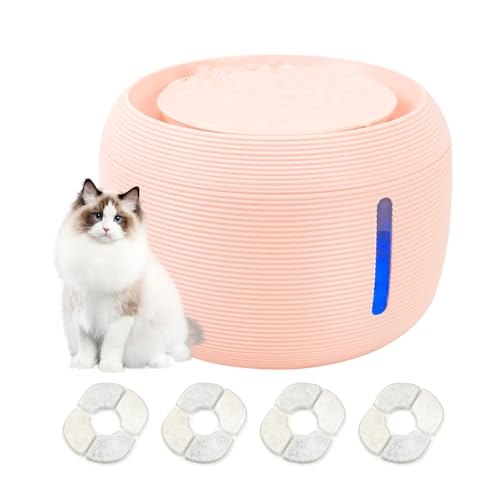 Pet Water Fountain, Cat/Dog Water Fountain with 2.5L Large Capacity, Pet Water Dispenser,Pink