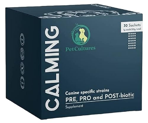 PetCultures Relax & Unwind - Calming Care for Dogs, Anxiety Relief for Dogs with 2 Billion CFU, Canine Specific Strain, L-Theanine & L-Tryptophan - 30ct Powder Sachets