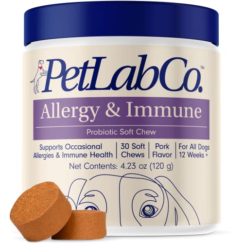 PetLab Co. Allergy & Immune Probiotics for Dogs, Support Seasonal Allergies, Gut & Digestive Health - Pork Flavor - 30 Soft Chews