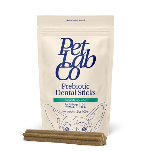 Petlab Co. Dental Sticks – Dog Dental Chews -Target Plaque & Tartar Build-Up at The Source - Designed to Maintain Your Dog’s Oral Health, Keep Breath Fresh and Provide Digestive Help (24 Sticks)