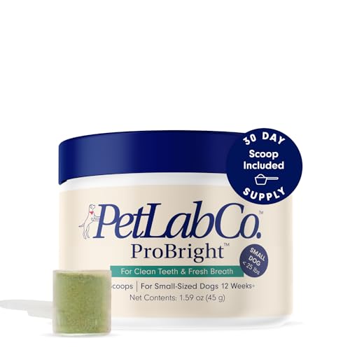 PetLab Co. ProBright Dental Powder - Dog Teeth Cleaning Made Easy – Plaque & Bad Breath - Formulated for Small Dogs