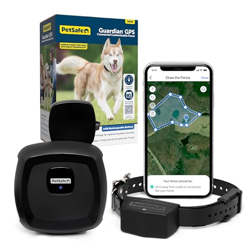 PetSafe Guardian GPS Connected Customizable Fence - World's Most Reliable GPS Fence Technology, Subscription-Free GPS Dog Fence, Create Your Own Boundary, Long Battery Life & Smartphone Sync