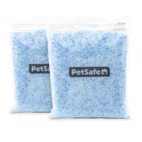 PetSafe ScoopFree Premium Blue Crystal Litter, 2-Pack – Includes 2 Bags – Absorbs Odors 5x Faster than Clay Clumping – Low Tracking for Less Mess – Lasts up to a Month - Lightly Scented