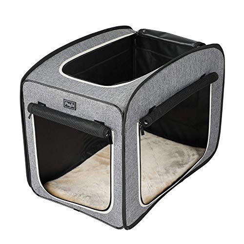 Petsfit Collapsible Dog Travel Crate, Portable Pop Up Dog Crate for Small Medium Dogs, with Soft Cushion and Carrying Case for Indoor/Outdoor Use