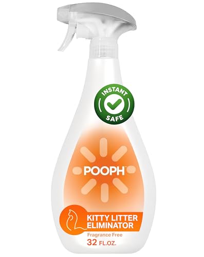 Pooph Kitty Litter Box Deodorizer, 32oz Spray - Dismantles Odors on a Molecular Basis, Cats, Freshener, Eliminator, Urine, Poop, Pee, Deodorizer, Natures, Fresh, Clean, Furniture, Potty, Safe