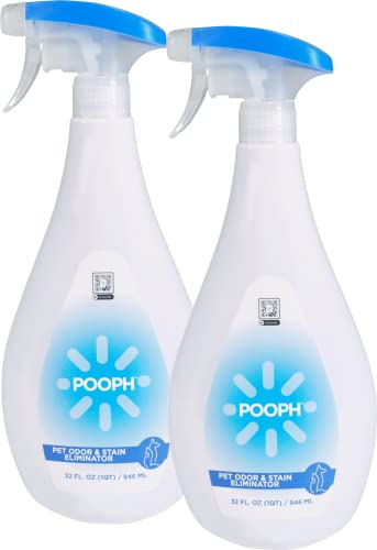 Pooph Pet Odor Eliminator, 32oz Spray, 2-Pack - Dismantles Odors on a Molecular Basis, Dogs, Cats, Freshener, Eliminator, Urine, Poop, Pee, Deodorizer, Natures, Puppy, Fresh, Clean, Furniture, Potty