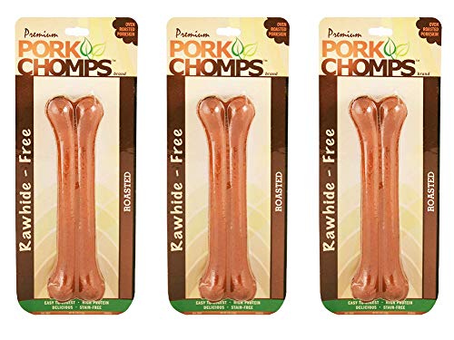 Premium Pork Chomps Roasted Pressed Bone 7", 3 Pack