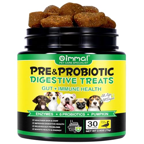 Probiotics for Dogs,Dog Probiotics for Digestive Enzymes, Gut Health,Itchy Skin, Allergies, Yeast Balance,Probiotics Chew for Dogs,Dog Probiotics for Small, Medium and Large Dogs, 30 Count,Duck Flavor