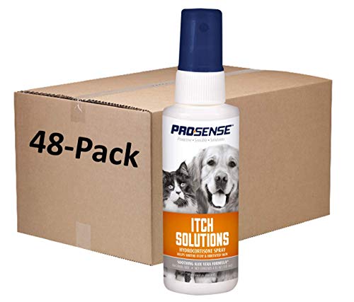 ProSense Itch Solutions Hydrocortisone Spray for Pets with Aloe, for Dogs and Cats (1 CASE of 48 Individual Packs of 4 Ounce Spray)