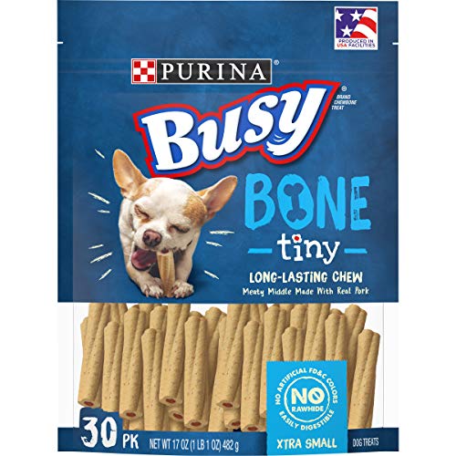 PURINA Busy Made in USA Facilities Toy Breed Dog Bones, Tiny - 30 ct. Pouch