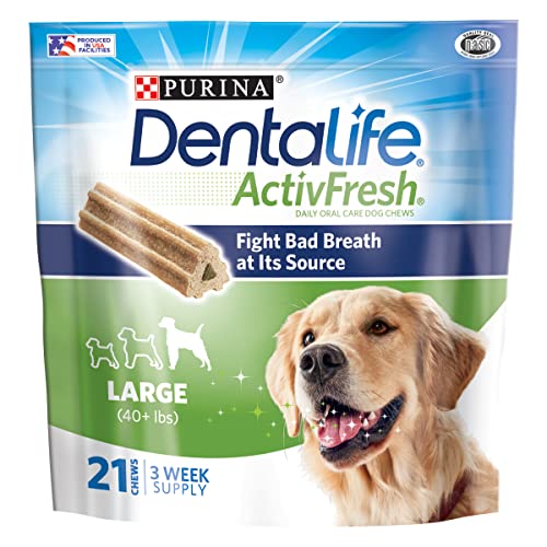 Purina DentaLife Large Dog Dental Chews; ActivFresh Daily Oral Care - (4) 21 ct. Pouches