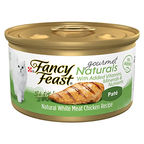 Purina Fancy Feast Grain Free Wet Cat Food Pate Gourmet Naturals White Meat Chicken Recipe - 3 oz. Can