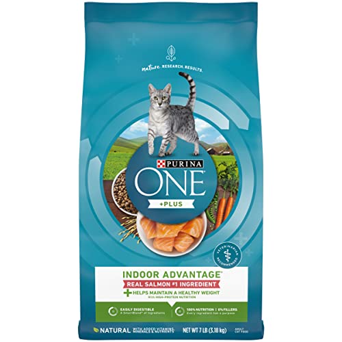 Purina ONE Natural Low Fat, Indoor Dry Weight Control High Protein Cat Food Plus Indoor Advantage with Real Salmon - 7 lb. Bag