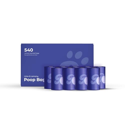 Purple Tails Dog Poop Bags – 36 Rolls 540 Bags Poop Bags with Dog Poop Bag Holder – Ultra Thick and Leakproof Scented Dog Poop Bags with 1 Poop Bag Dispenser Ideal for Small Large Dogs