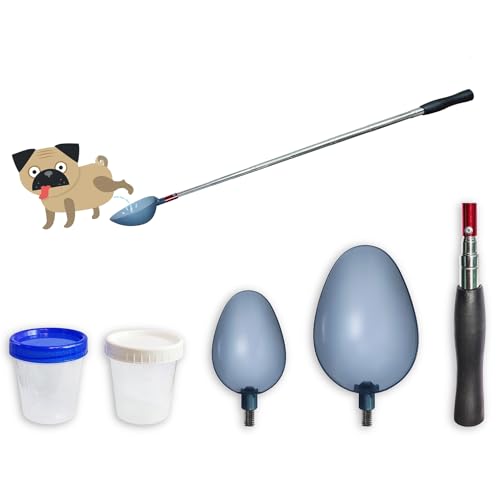 QMARK Telescopic Urine Collector, Reusable Dog Urine Sample Catcher, Cat Pee Stick for Veterinary Supplies. with 2 Spoons and 2 Collection Cups